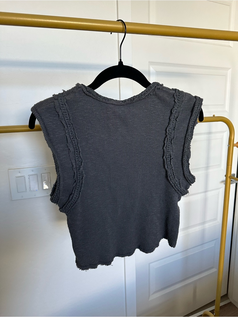 FREE PEOPLE Gabby Muscle Tee in Washed Black - Picture 3 of 5
